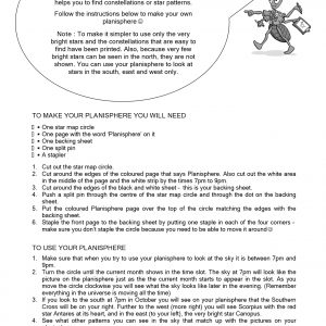 Planisphere instructions